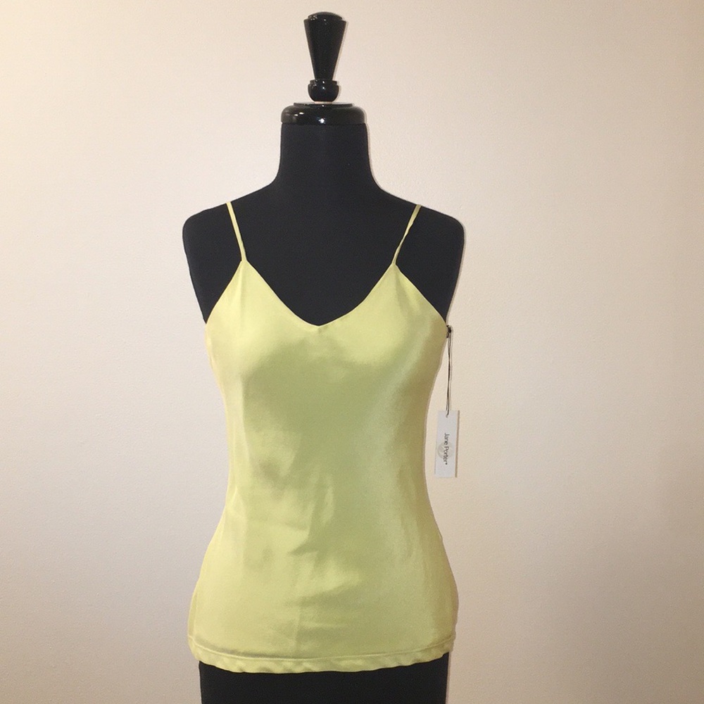 NWT Boutique Designer Bias Yellow Silk Camisole, XS